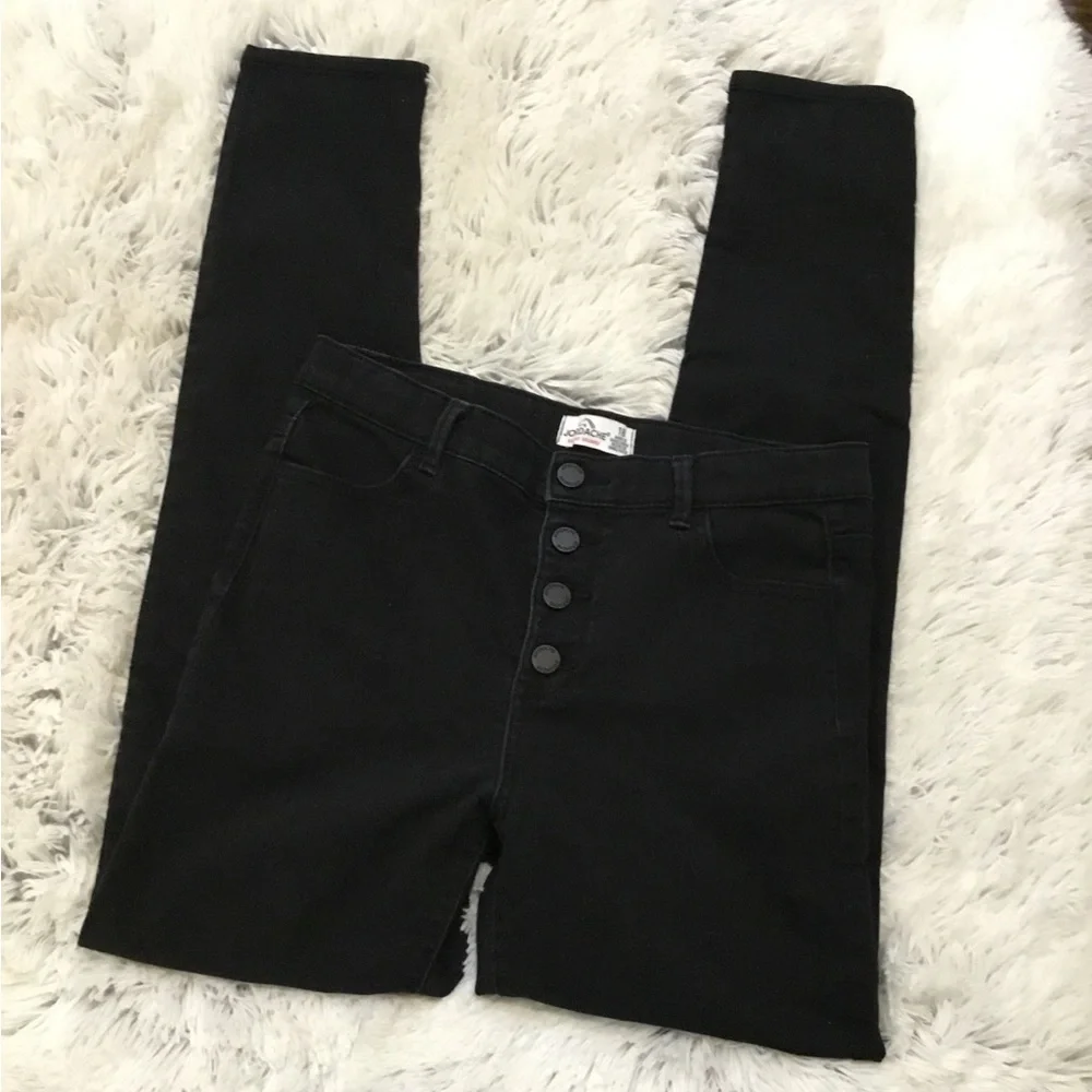 JORDACHE Girls size 18 slim black high rise super skinny stretch denim j…